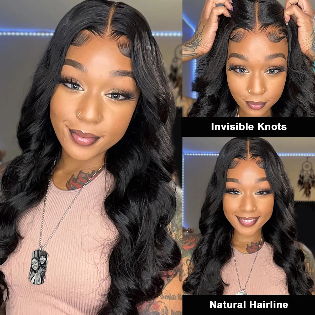 Ready To Go Pre-Cut 6x5 Lace Glueless Wig Body Wave Invisible Knots Natural Hairline
