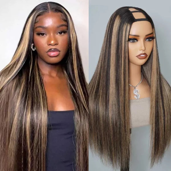 Highlight 1b/22 U Part Wig Body Wave / Straight No Glue Easy Install