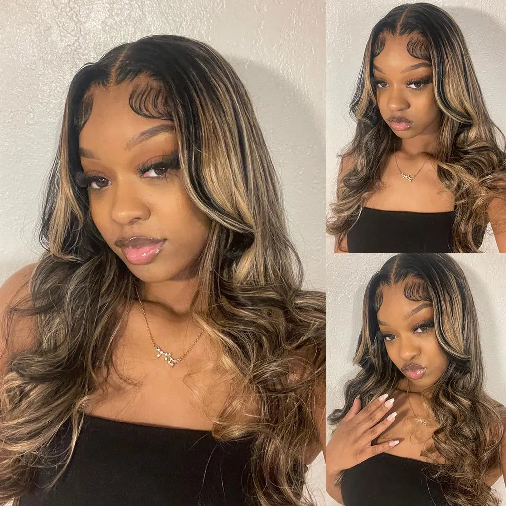 Buy 1 Get 1 Free | Highlight 1b/22 Body Wave 6x5 Pre-Cut Lace Wig &amp; Straight Bob Wig With Bangs