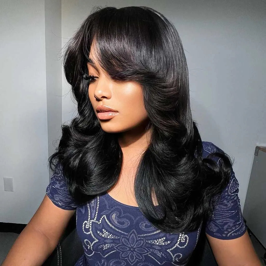 Trendy Layered Cut Loose Wave U Part Wigs Beginner Friendly Glueless Wig 180%