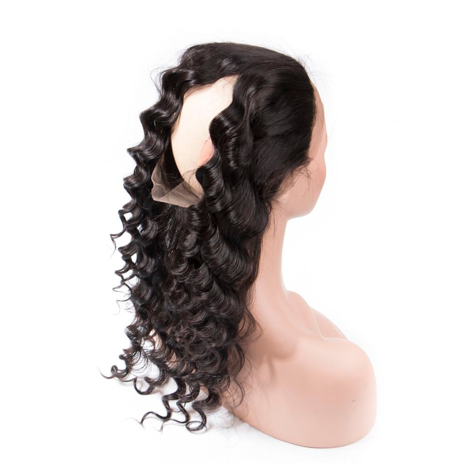 Brazilian Loose Deep Bundles with 360 Frontal for Full Head Virgin Human Hair