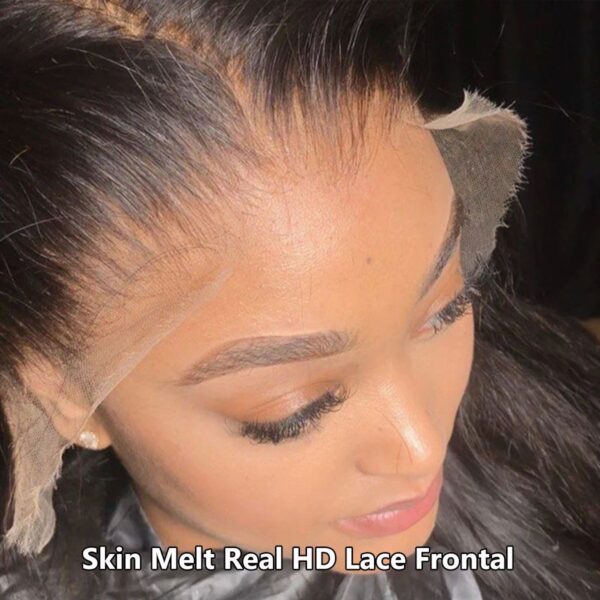 13x4 HD Lace Frontal Body Wave Straight Hair Skin Melt 100% HD Lace