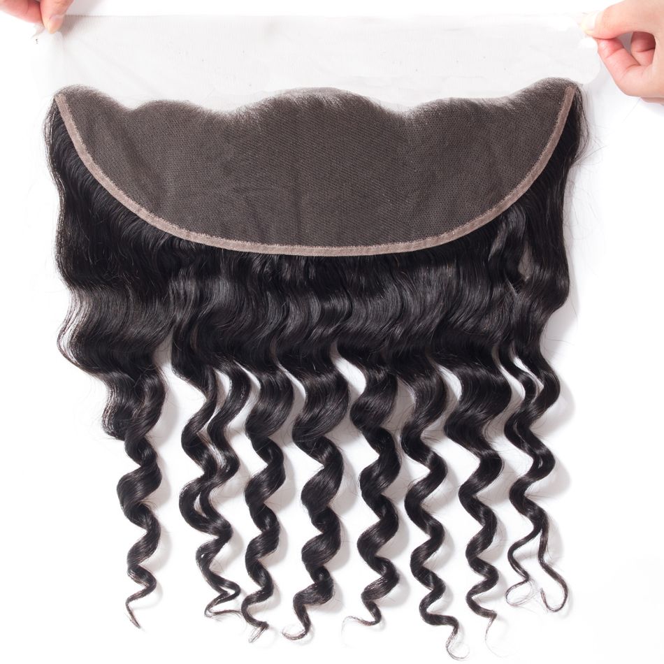 Hair 13*4 Lace Frontal Closure Loose Deep Human Hair Extensions Brazilian Loose Deep Frontal Hair Extensions