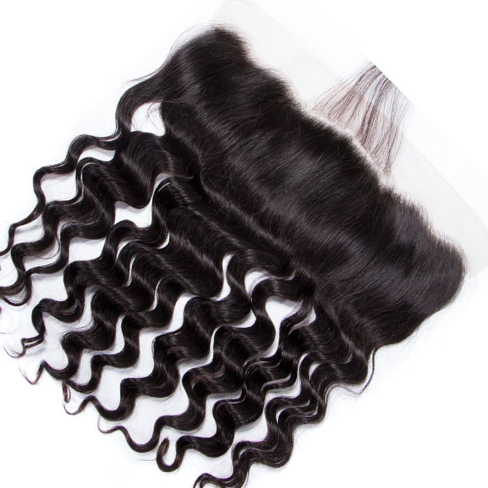 Hair 13*4 Lace Frontal Closure Loose Deep Human Hair Extensions Brazilian Loose Deep Frontal Hair Extensions