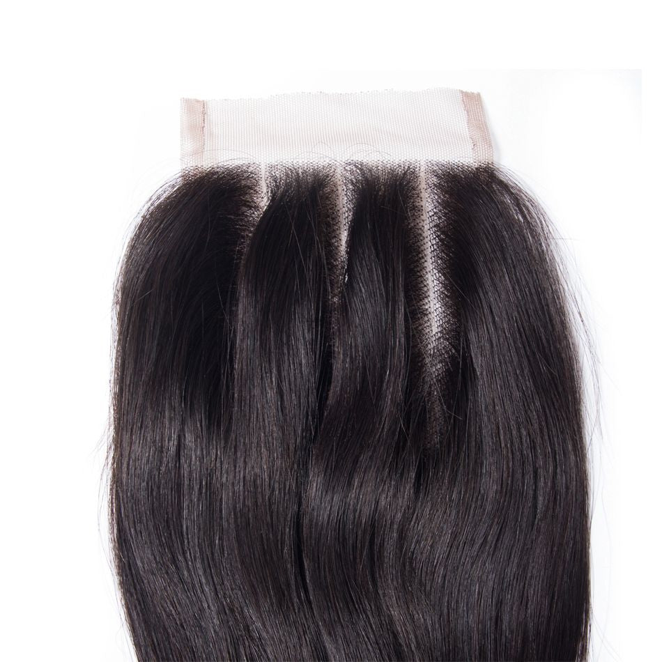 Tinashe Hair 4*4 Lace Closure Straight Brazilian Straight Human Hair Closure Free Part Middle Part Three Part