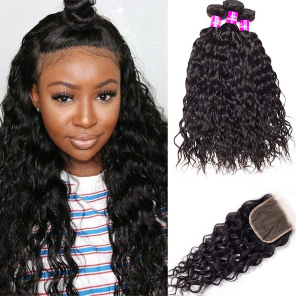 Brazilian Water Wave with 5x5 HD Lace Closure